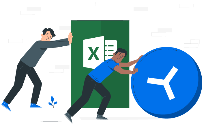 kyp project and microsoft excel logos illustration